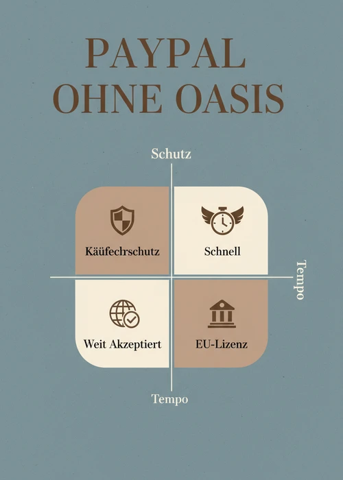 PayPal ohne Oasis im Casino nach Tempo und Schutz: Käuferschutz, schnell, weit akzeptiert und EU-Lizenz.